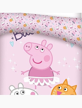 Peppa Pig, Parure letto bambino stampata reversibile 100% cotone, BALLERINE