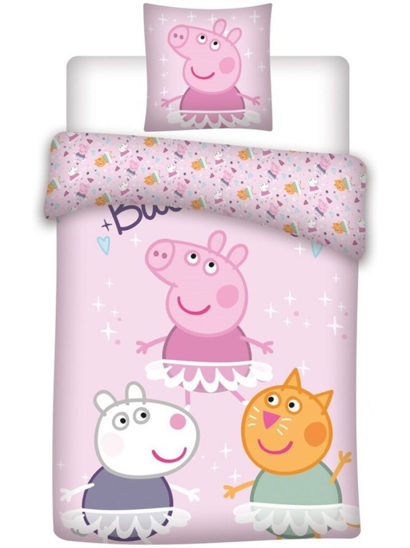 Peppa Pig, Parure letto bambino stampata reversibile 100% cotone, BALLERINE Multicolore - Kiabi