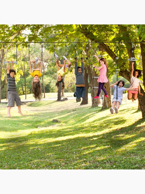 Percorso a Ostacoli Ninja HyperMotion - Slackline 15 m e 10 Accessori - Giardino Sportivo - Kiabi