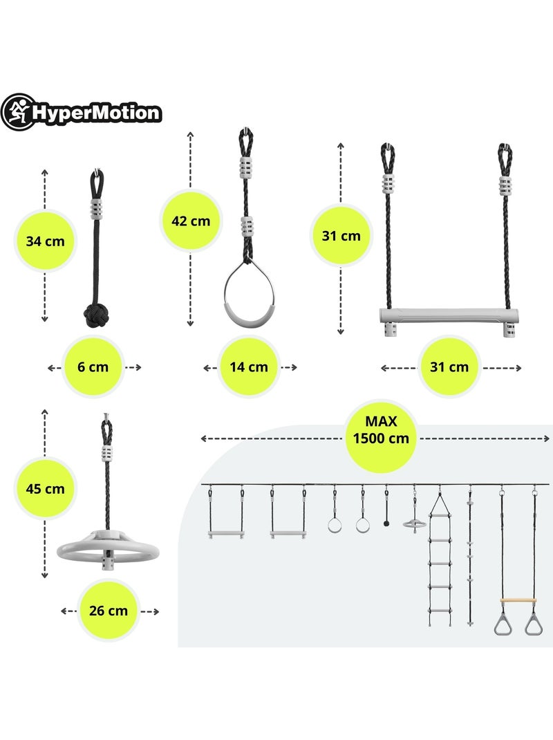 Percorso Ninja bambini HyperMotion 9 ostacoli slackline da giardino con accessori N/D - Kiabi
