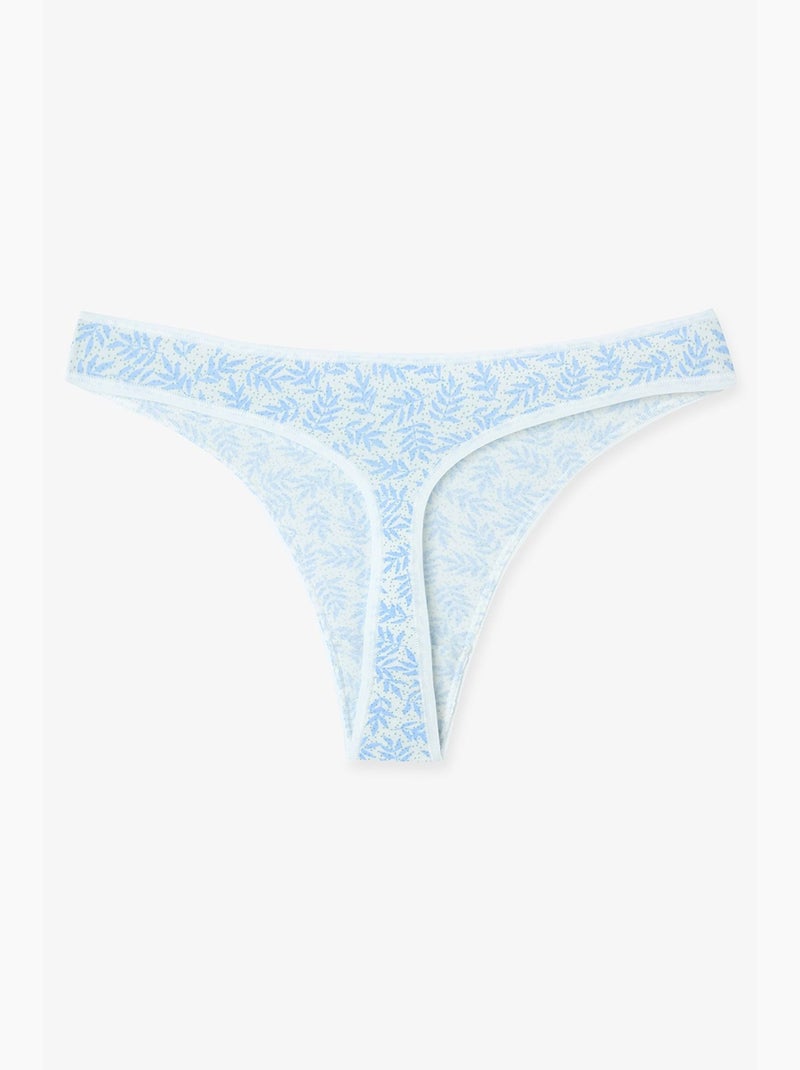 Perizoma con stampa foglie jungle deep penti Blu cielo - Kiabi