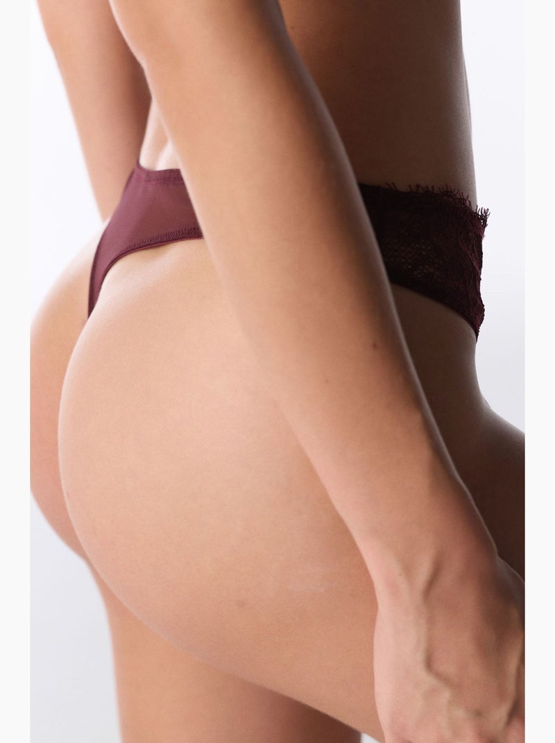 Perizoma donna in pizzo penti Rosso bordeaux - Kiabi