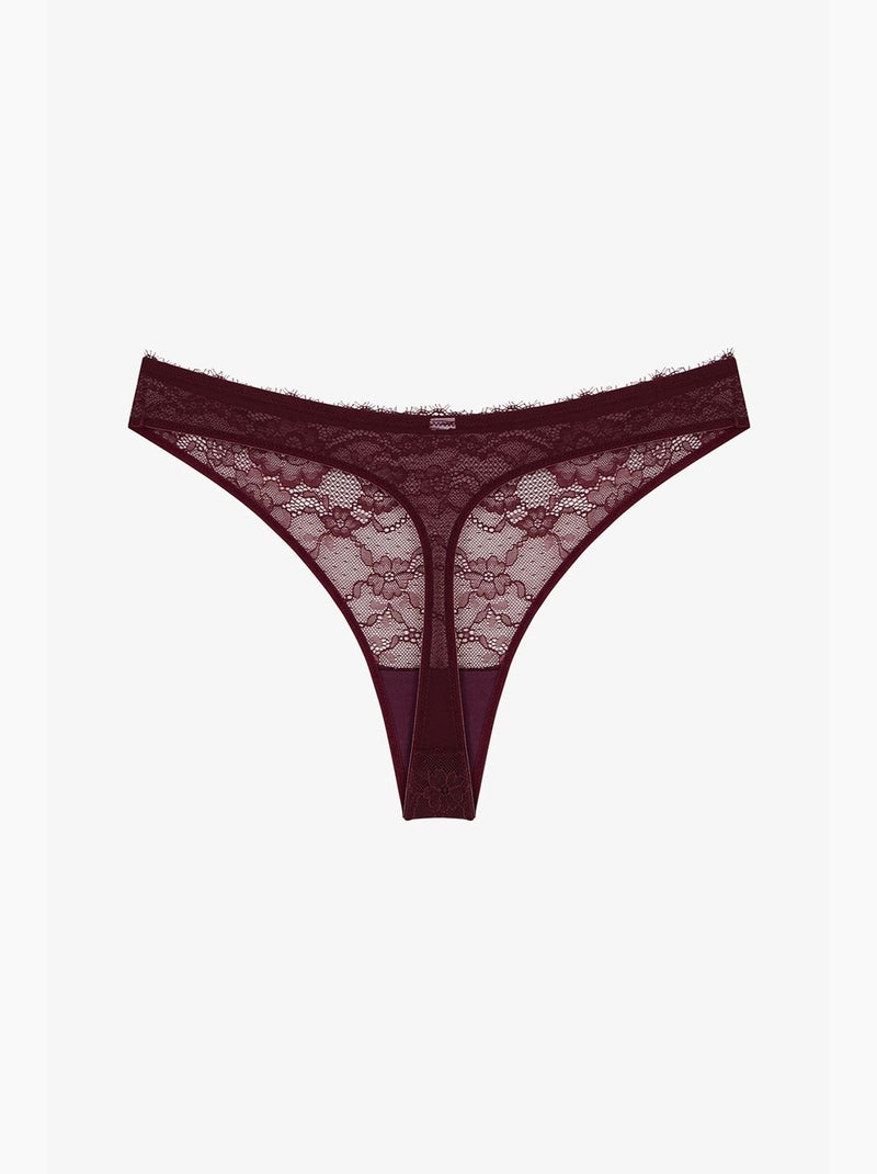 Perizoma donna in pizzo penti Rosso bordeaux - Kiabi
