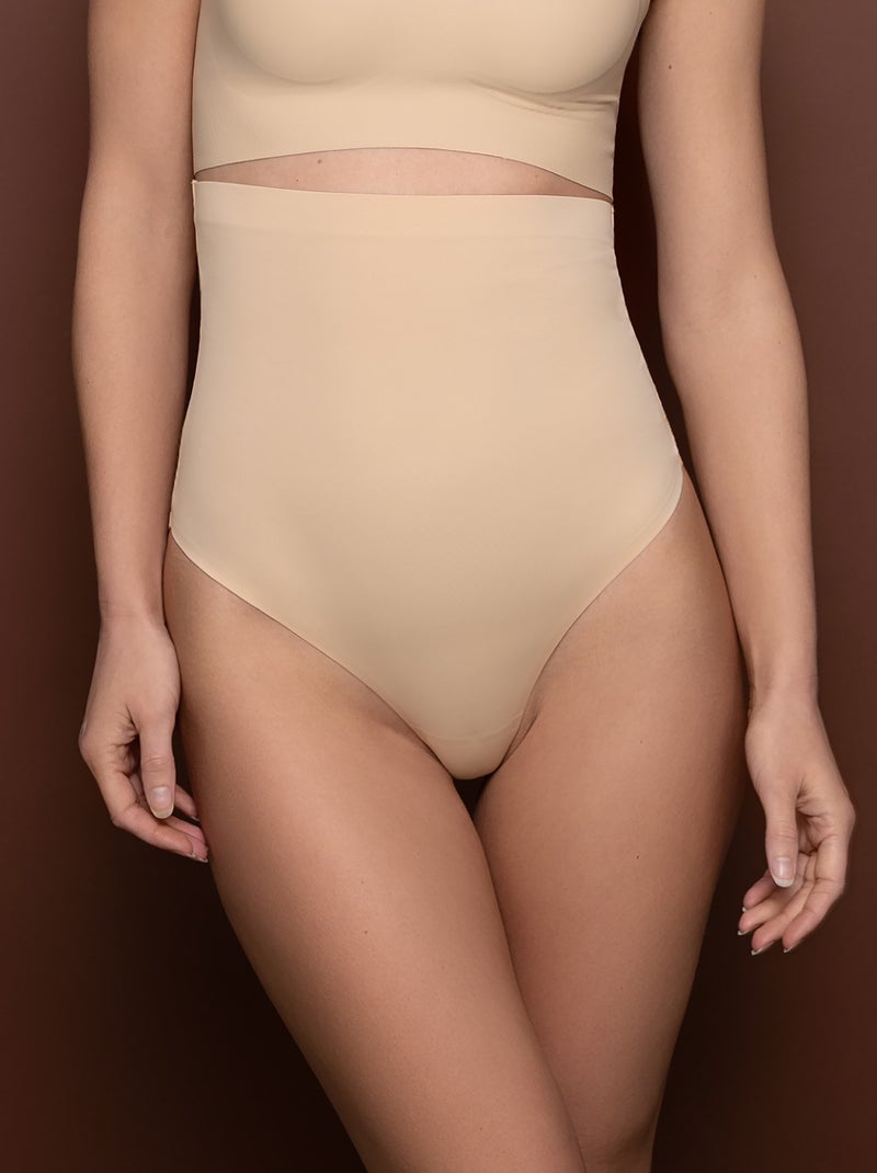 Perizoma vita alta modellante BEIGE - Kiabi