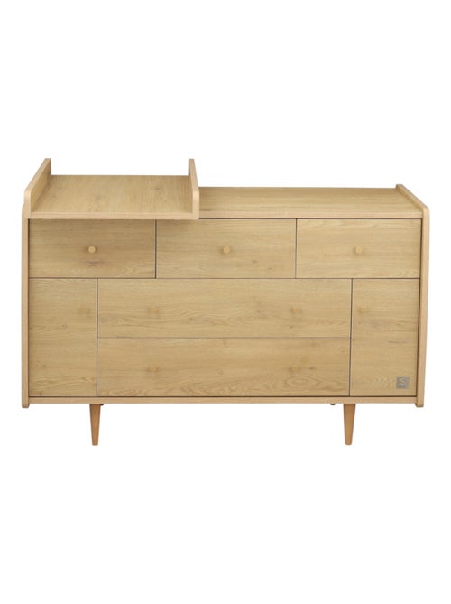 Piano fasciatoio estraibile per cassettiera XXL a 5 cassetti, arredamento in rovere - SAUTHON - Kiabi