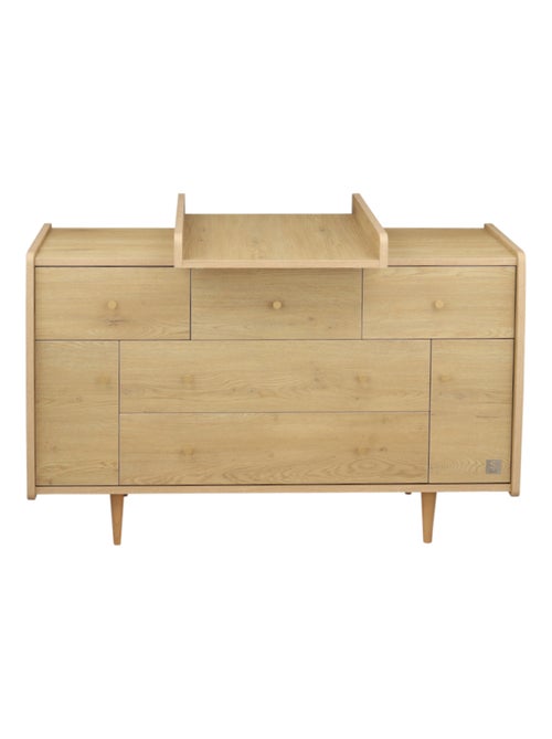 Piano fasciatoio estraibile per cassettiera XXL a 5 cassetti, arredamento in rovere - SAUTHON - Kiabi