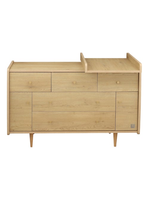 Piano fasciatoio estraibile per cassettiera XXL a 5 cassetti, arredamento in rovere - SAUTHON - Kiabi