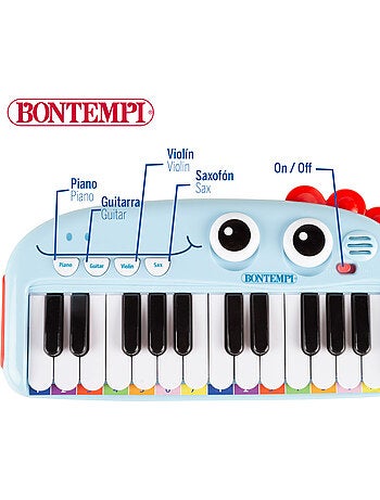 Pianoforte giocattolo per bambini a 24 tasti con effetti luminosi e sonori bontempi