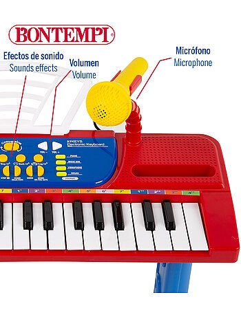 Pianoforte per bambini con microfono e sgabello bontempi