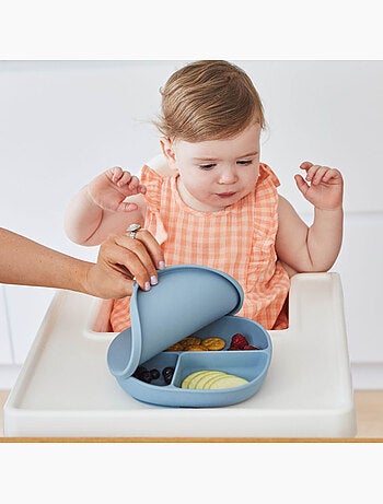 Piatto bebe in silicone con ventosa e coperchio | B.Box