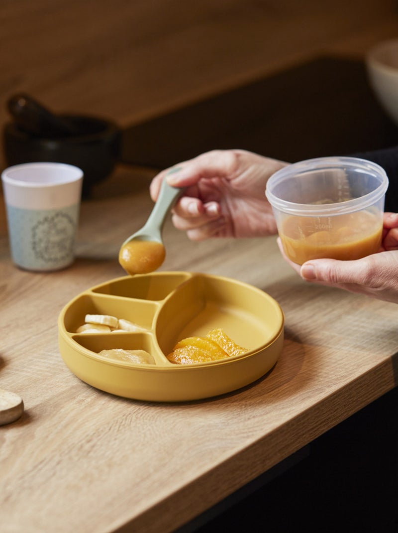 Piatto per bambini con scomparti in silicone con ventosa Thermobaby Giallo - Kiabi