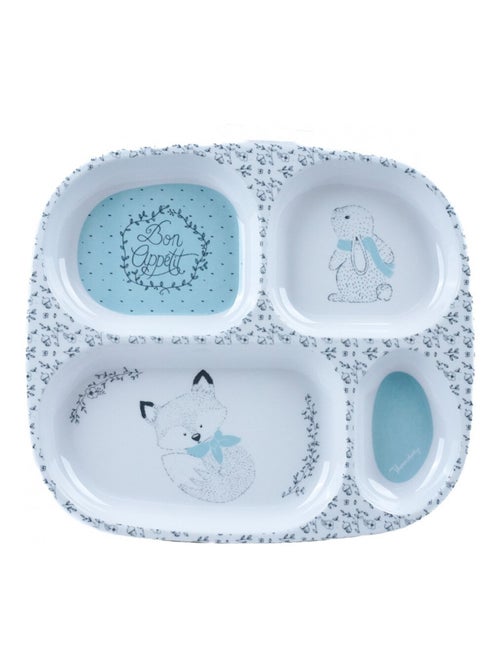Piatto per bambini in melammina con 4 scomparti motivo In the woods Thermobaby - Kiabi