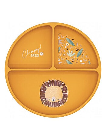 Piatto suddiviso in silicone con ventosa - animali | Sassi Junior