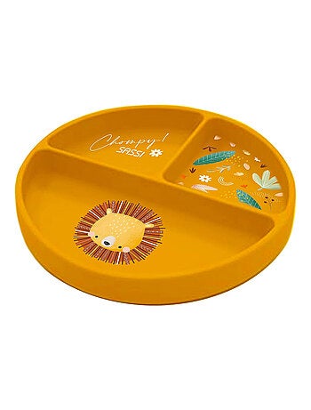 Piatto suddiviso in silicone con ventosa - animali | Sassi Junior