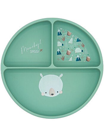 Piatto suddiviso in silicone con ventosa - animali | Sassi Junior