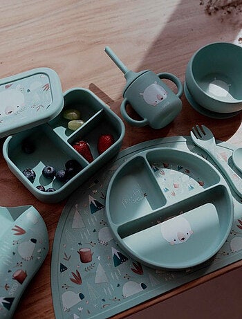 Piatto suddiviso in silicone con ventosa - animali | Sassi Junior