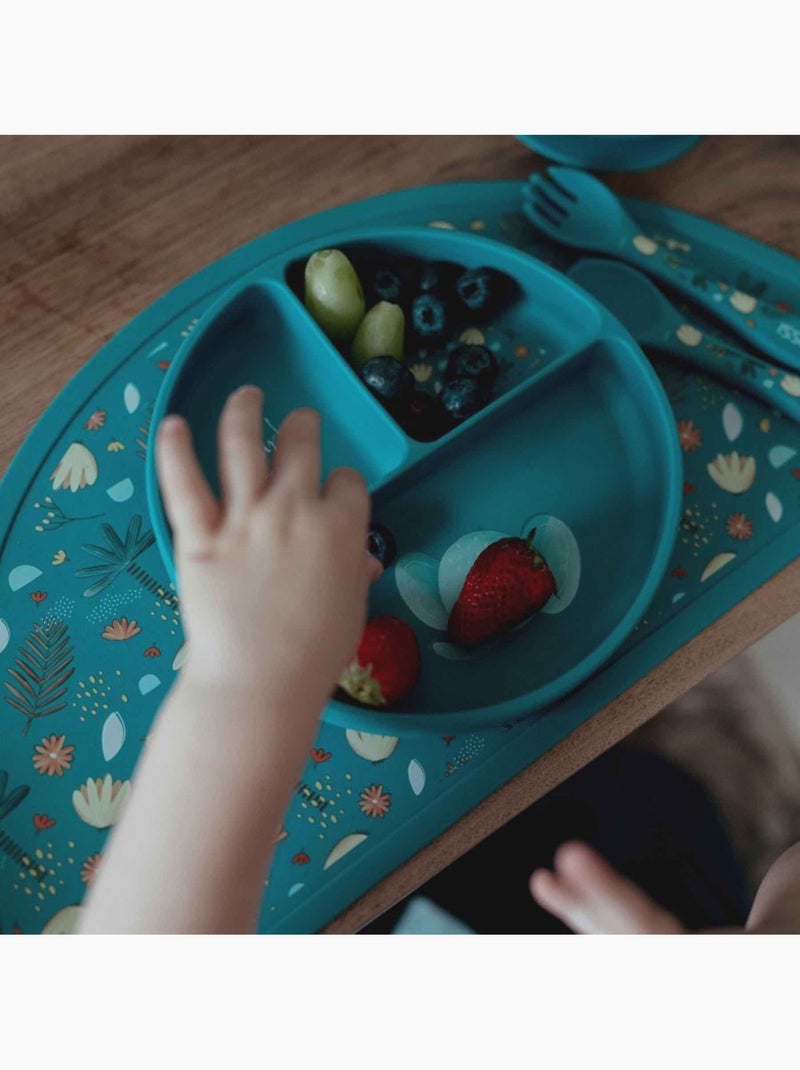 Piatto suddiviso in silicone con ventosa - animali | Sassi Junior Blu - Kiabi