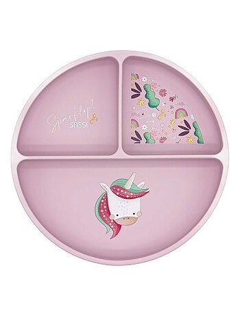 Piatto suddiviso in silicone con ventosa - animali | Sassi Junior
