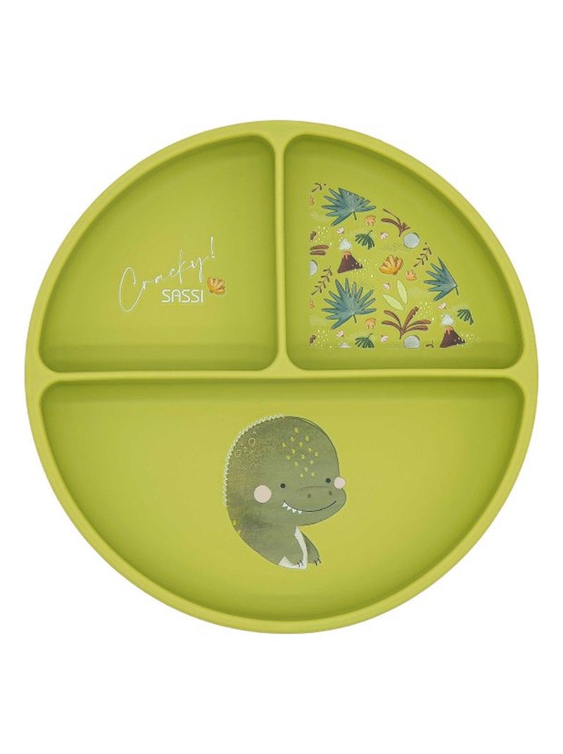Piatto suddiviso in silicone con ventosa - animali | sassi junior | sassi junior Verde - Kiabi