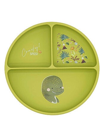 Piatto suddiviso in silicone con ventosa - animali | Sassi Junior