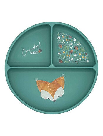Piatto suddiviso in silicone con ventosa - animali | Sassi Junior