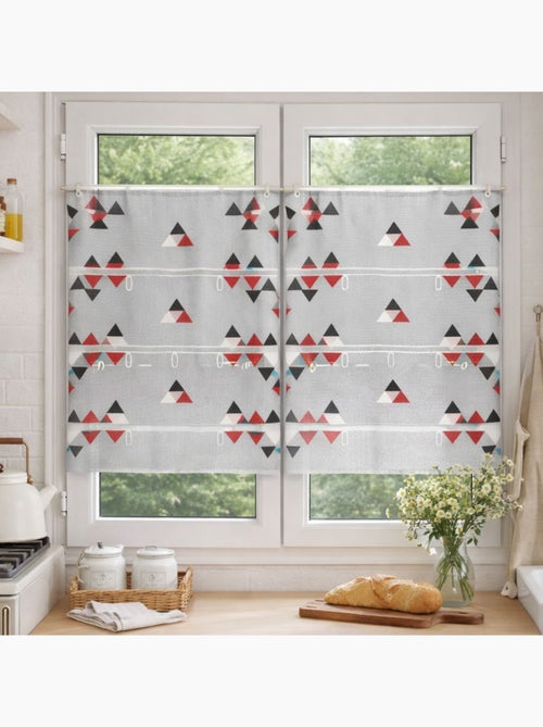 Piccola tenda per finestra con ricamo a triangolo - Kiabi