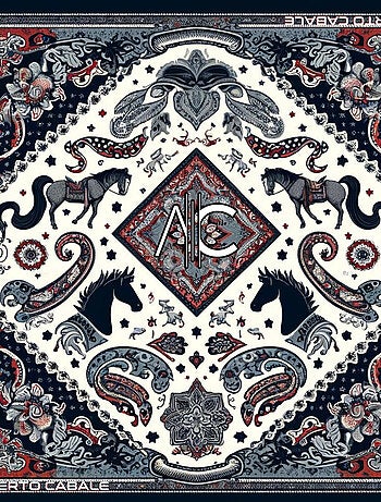 Piccolo carré di seta Bandana Horse Cleo