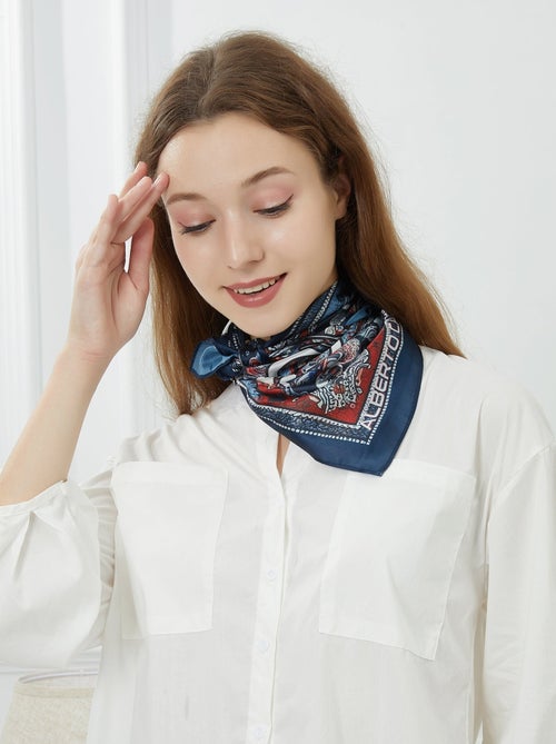 Piccolo carré di seta Bandana Horse Cleo - Kiabi