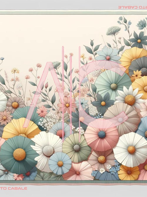 Piccolo carré di seta Minimalist Flowers Cleo - Kiabi