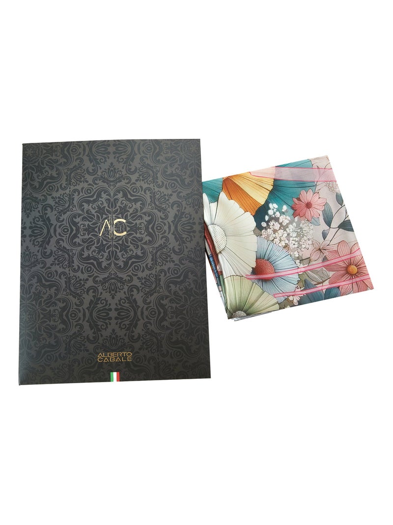 Piccolo carré di seta Minimalist Flowers Cleo Multicolore - Kiabi