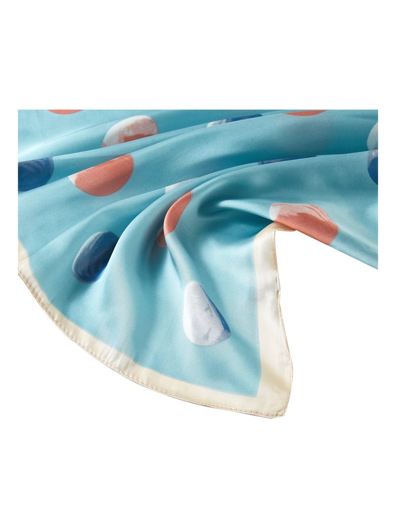 Piccolo carré di seta Petal Cleo Blu - Kiabi