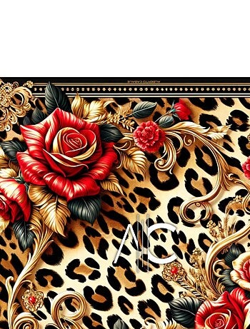 Piccolo carré di seta Rosa Leopardata Cleo