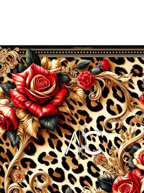Piccolo carré di seta Rosa Leopardata Cleo - Kiabi