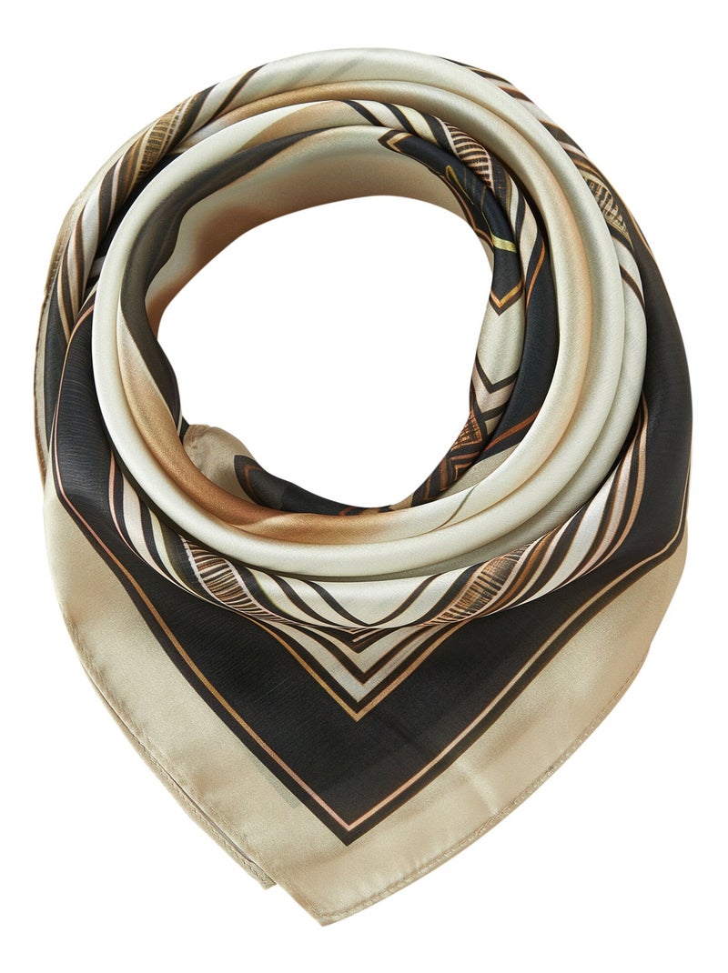 Piccolo quadrato di seta Dipingi Cleo Beige - Kiabi