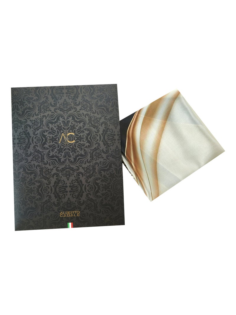 Piccolo quadrato di seta Dipingi Cleo Beige - Kiabi