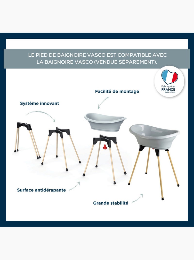 Piedi per vasca da bagno VASCO Thermobaby pieghevoli antiscivolo prodotti in Francia Marrone - Kiabi