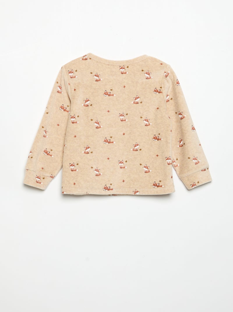 Pigiama 2 pezzi - Felpa + pantaloni Beige - Kiabi