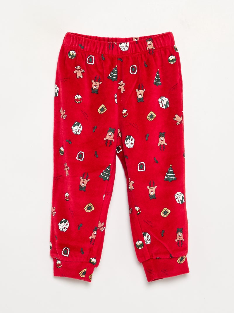 Pigiama 2 pezzi - Felpa + pantaloni Rosso - Kiabi