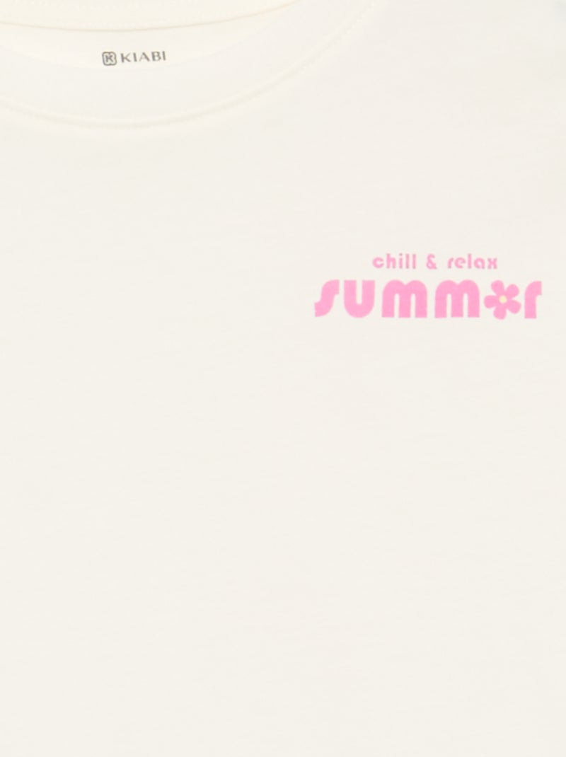 Pigiama 2 pezzi - short + T-shirt Bianco - Kiabi