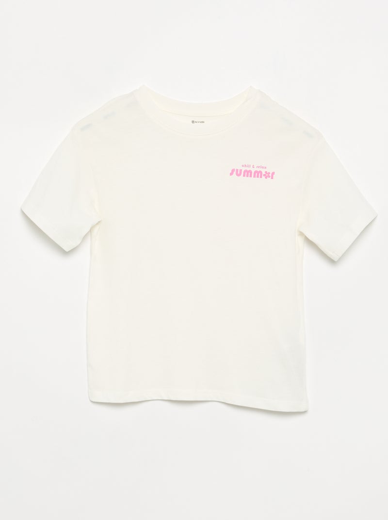 Pigiama 2 pezzi - short + T-shirt Bianco - Kiabi