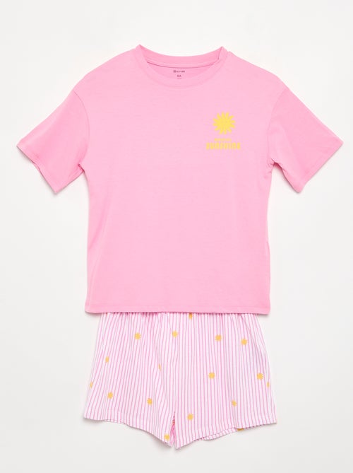 Pigiama 2 pezzi - short + T-shirt - Kiabi Pigiama 2 pezzi - short + T-shirt - Kiabi