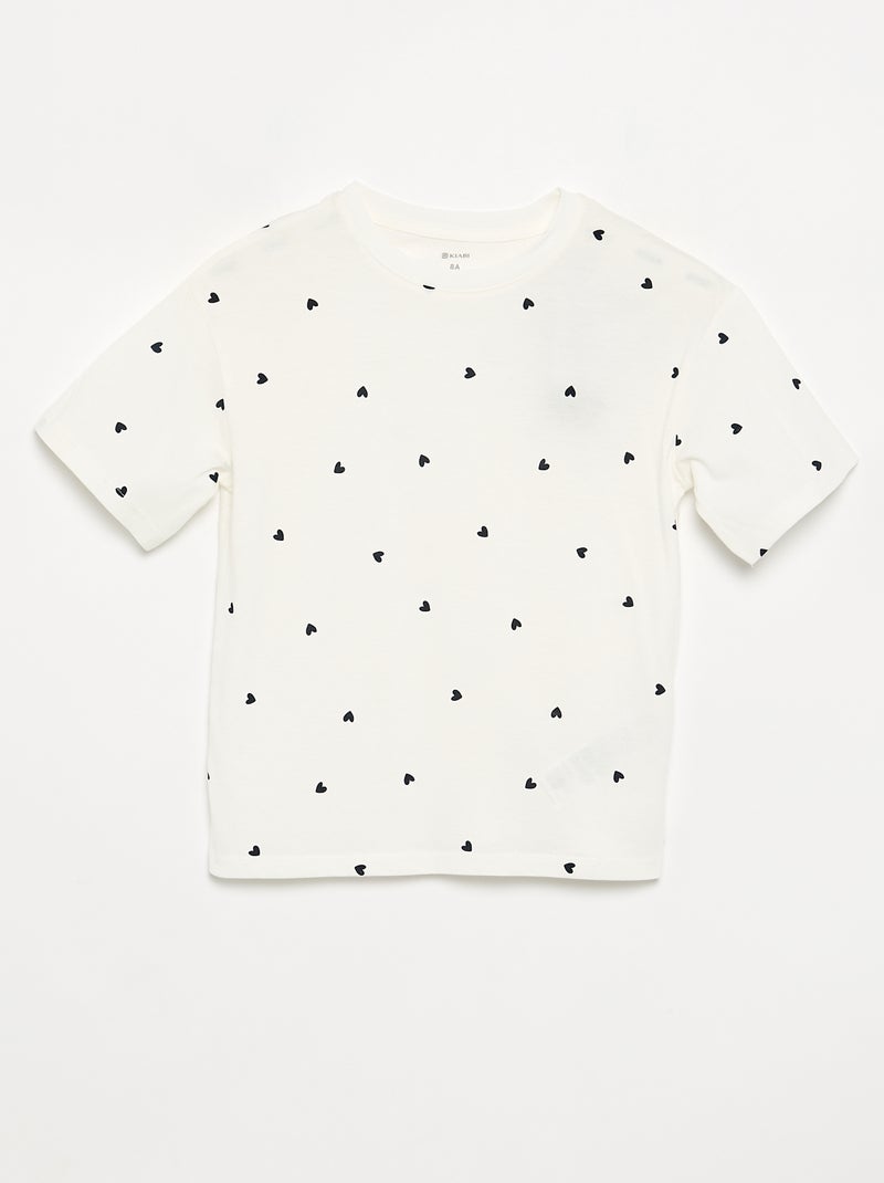 Pigiama 2 pezzi - shorts + T-shirt Bianco - Kiabi