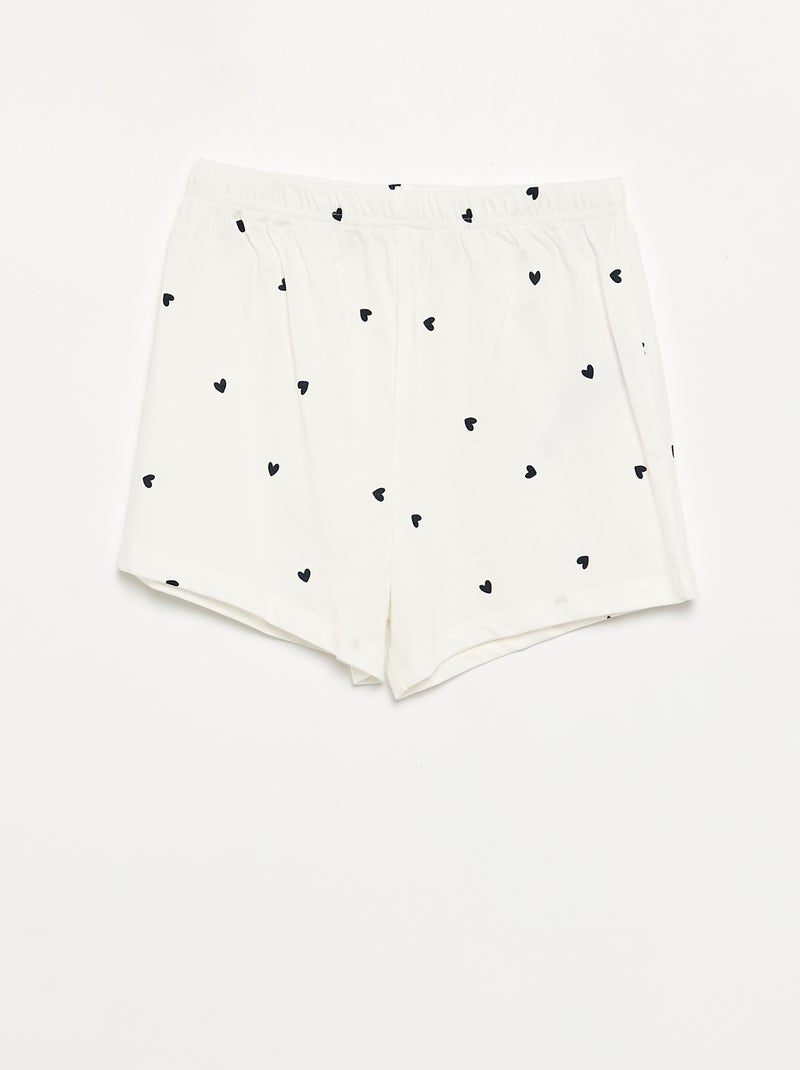 Pigiama 2 pezzi - shorts + T-shirt Bianco - Kiabi