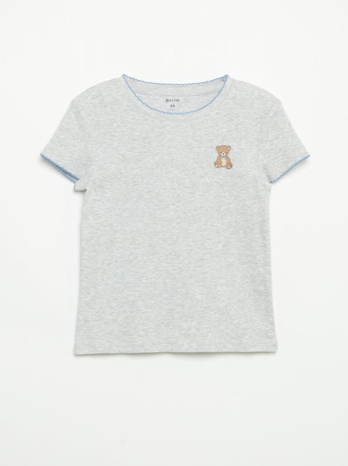Pigiama 2 pezzi - T-shirt a maniche corte + pantaloni a righe - Kiabi