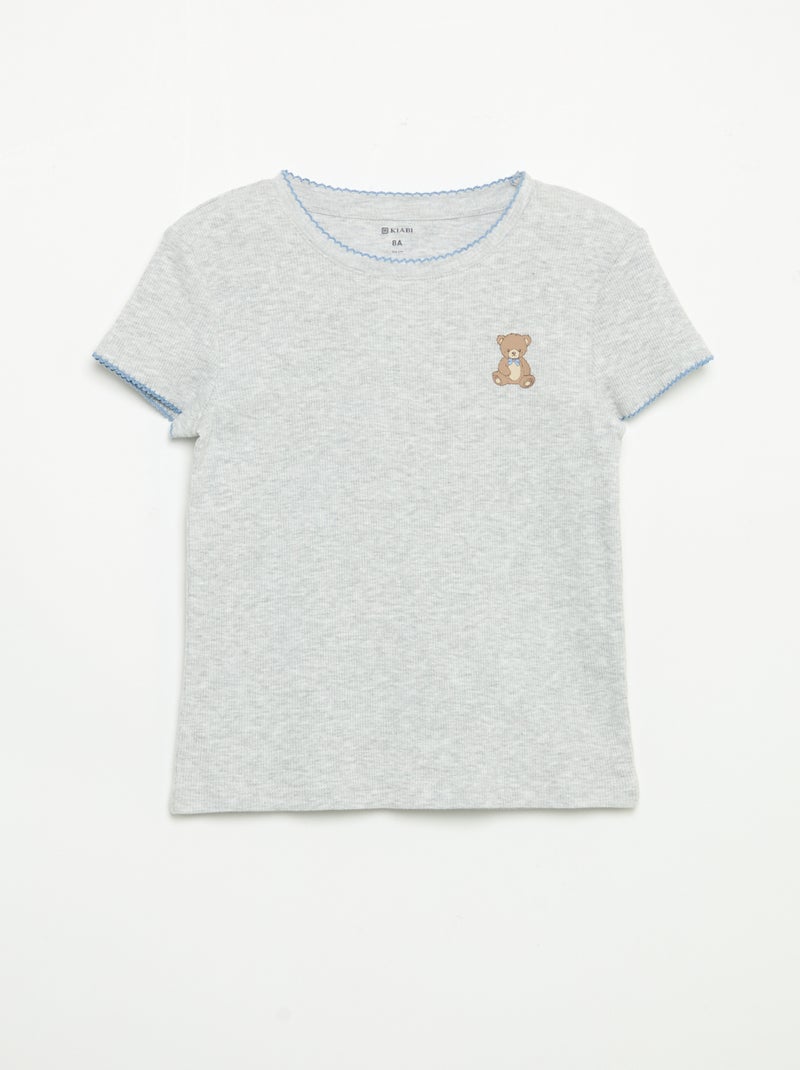 Pigiama 2 pezzi - T-shirt a maniche corte + pantaloni a righe Blu - Kiabi