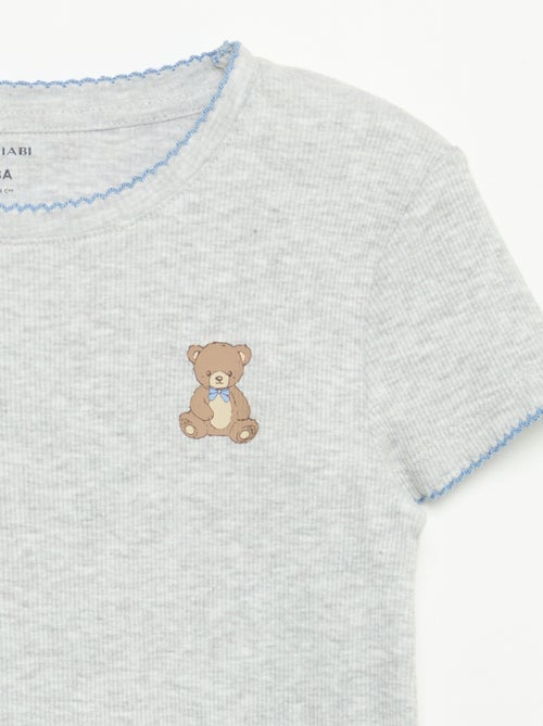 Pigiama 2 pezzi - T-shirt a maniche corte + pantaloni a righe - Kiabi