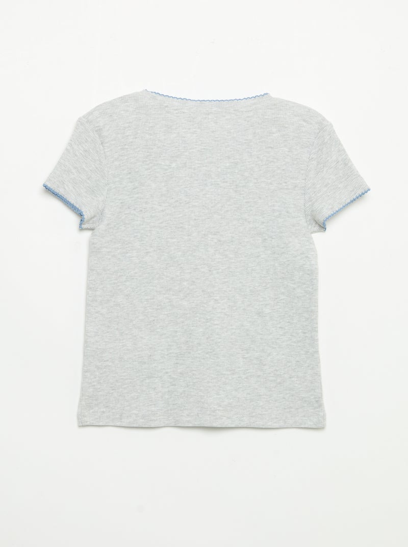 Pigiama 2 pezzi - T-shirt a maniche corte + pantaloni a righe Blu - Kiabi