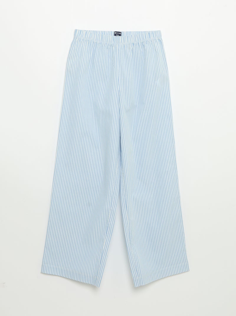 Pigiama 2 pezzi - T-shirt a maniche corte + pantaloni a righe Blu - Kiabi