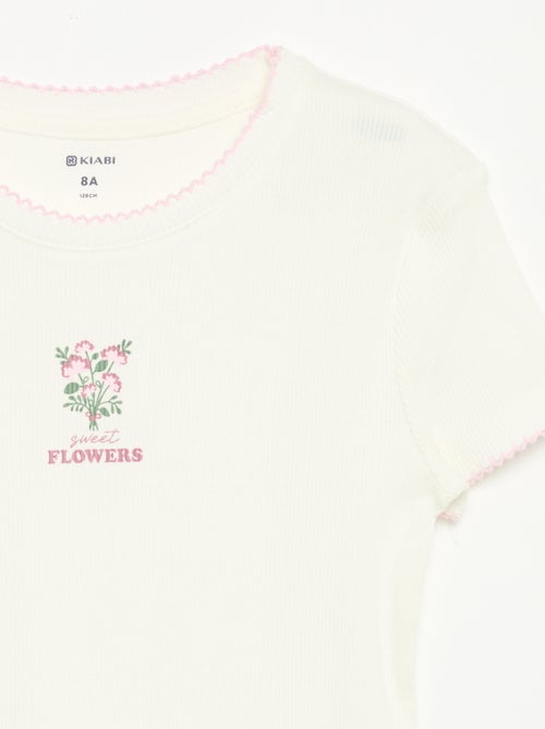 Pigiama 2 pezzi - T-shirt a maniche corte + pantaloni a righe - Kiabi