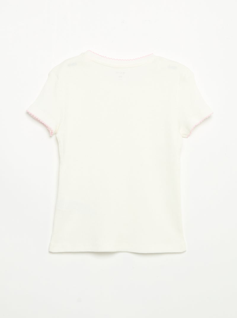 Pigiama 2 pezzi - T-shirt a maniche corte + pantaloni a righe Rosa - Kiabi